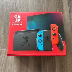 Nintendo Switch Console with Vibrant Blue and Red Controllers